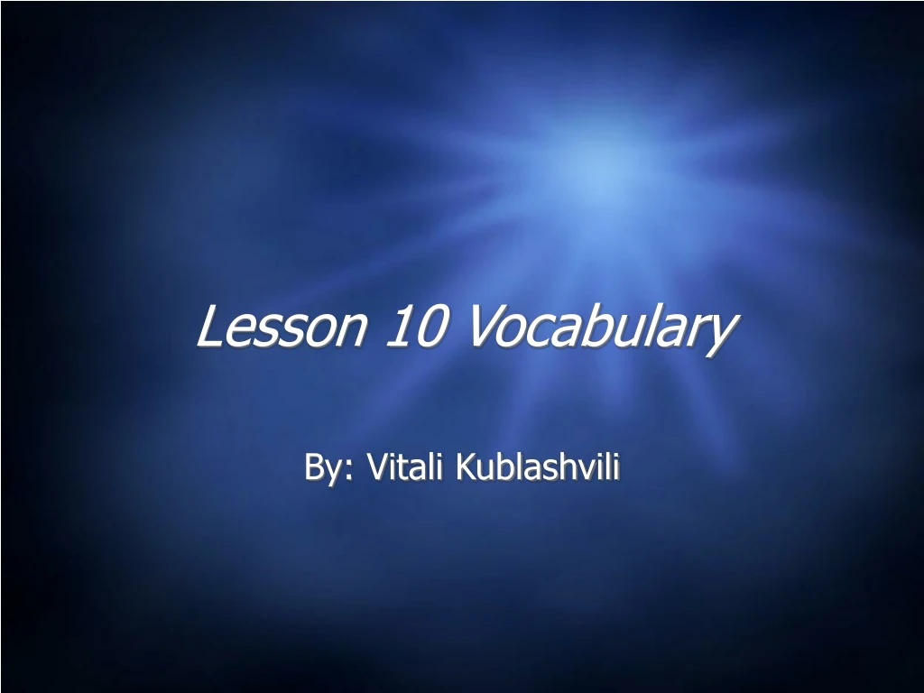 lesson 10 vocabulary