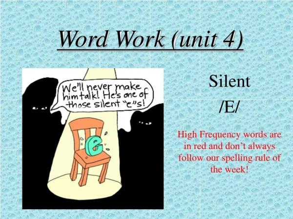 Word Work (unit 4)