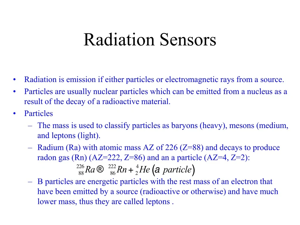 radiation sensors