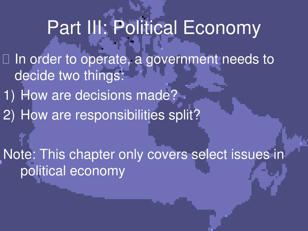 part iii political economy