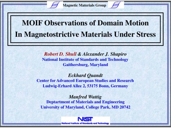 Magnetic Materials Group
