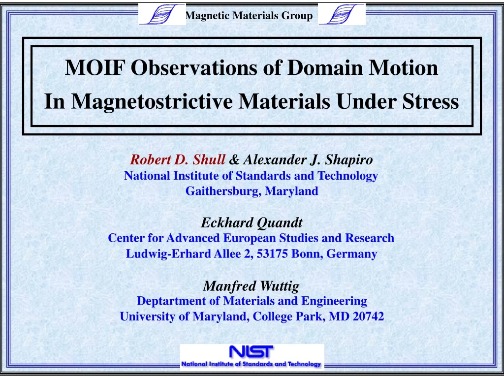magnetic materials group