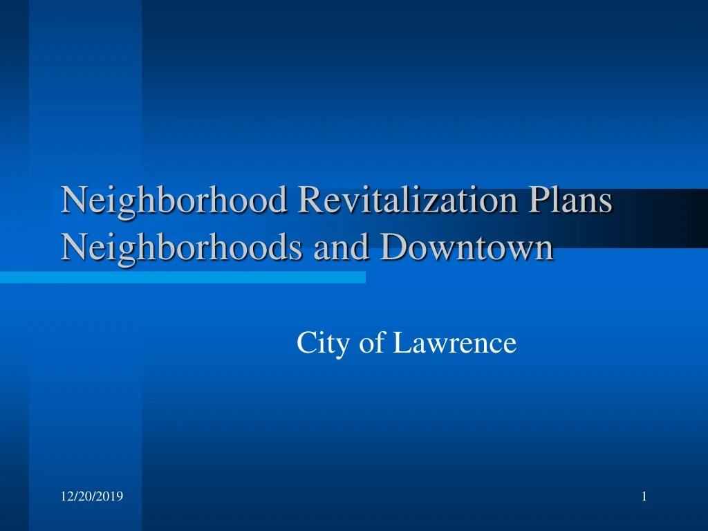 neighborhood revitalization plans neighborhoods and downtown
