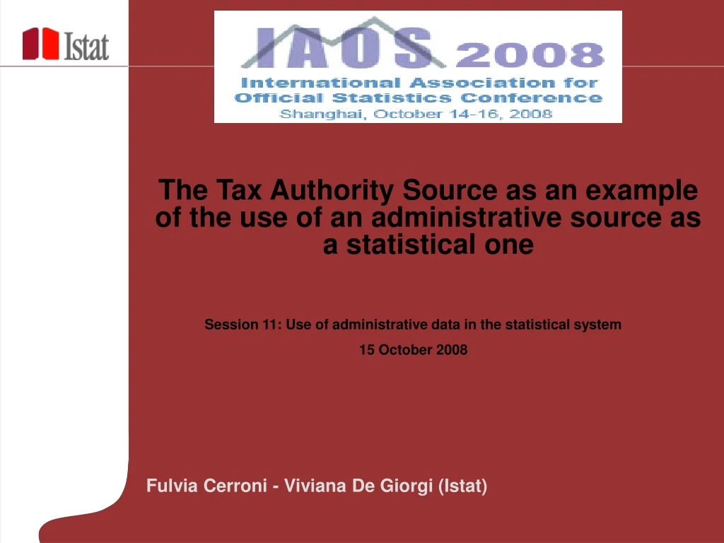 the tax authority source as an example
