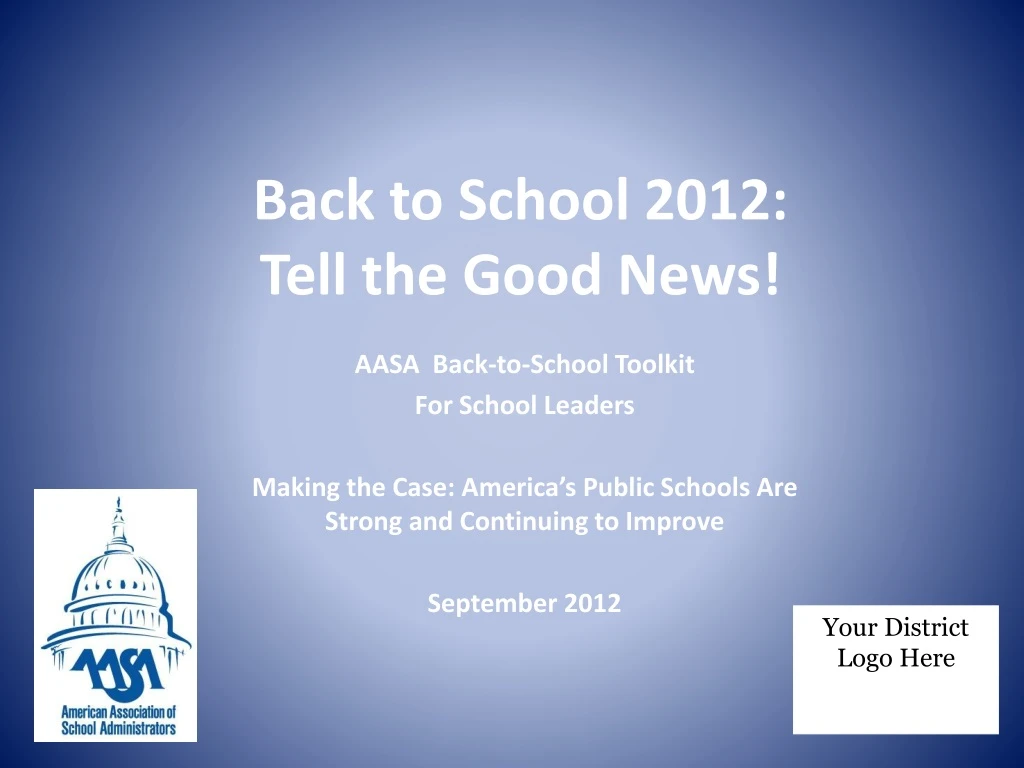 back to school 2012 tell the good news