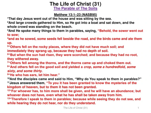 The Life of Christ (31)