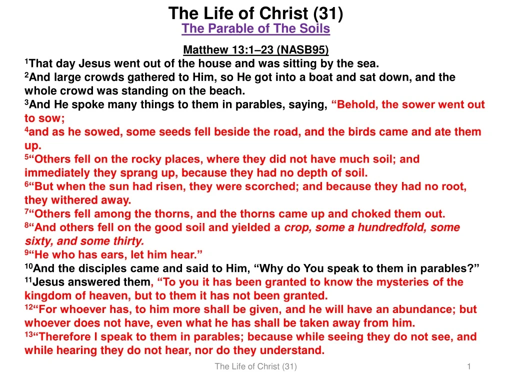 the life of christ 31