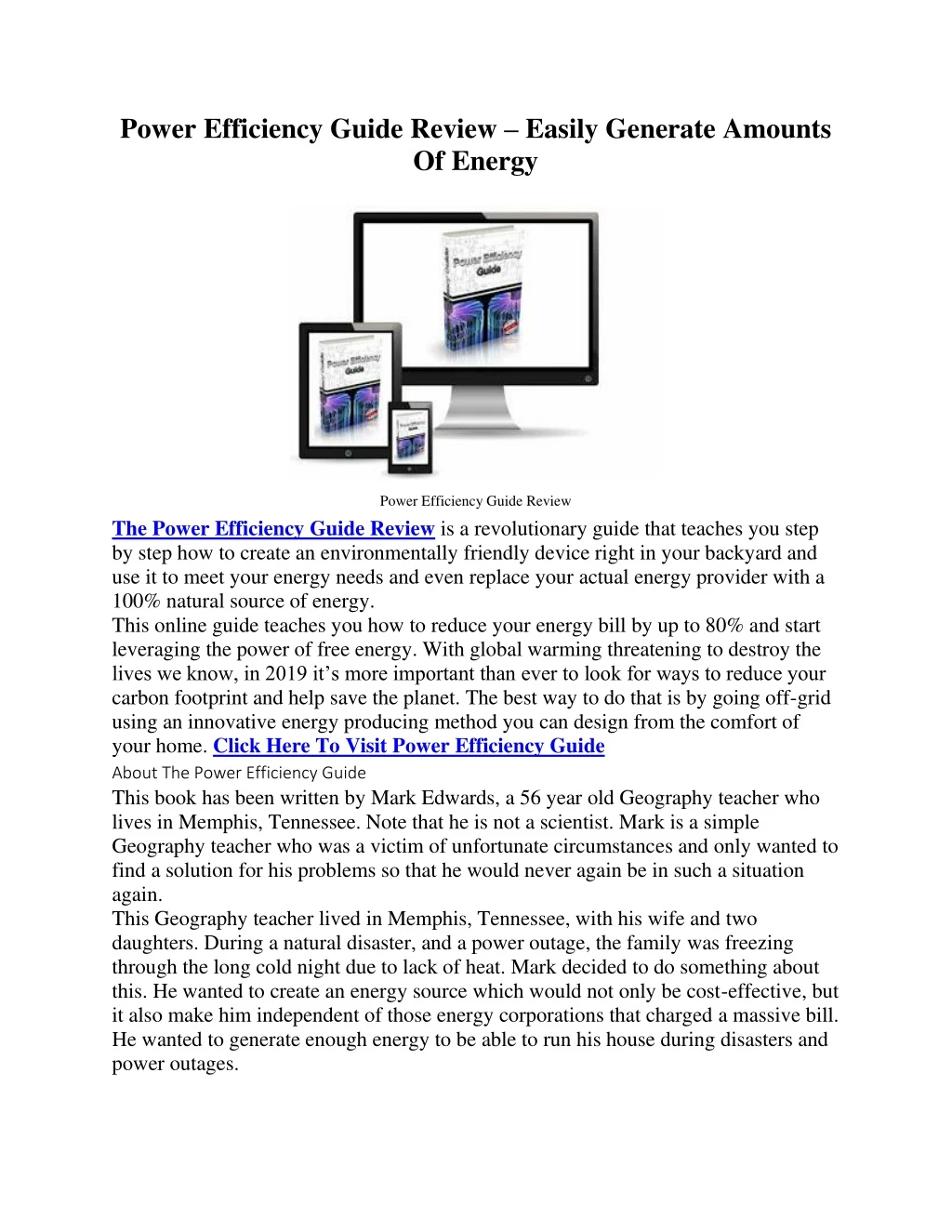 power efficiency guide review easily generate