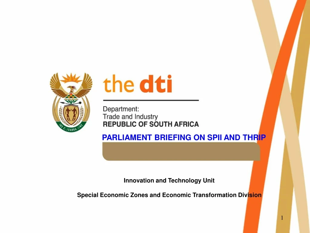 parliament briefing on spii and thrip