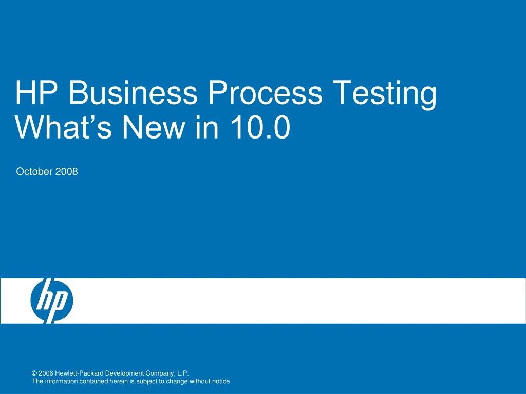 hp business process testing what s new in 10 0