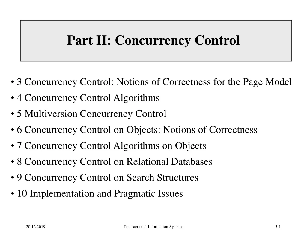 part ii concurrency control