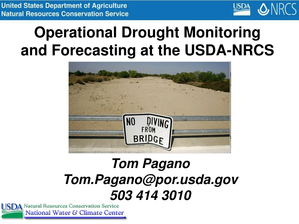 operational drought monitoring and forecasting