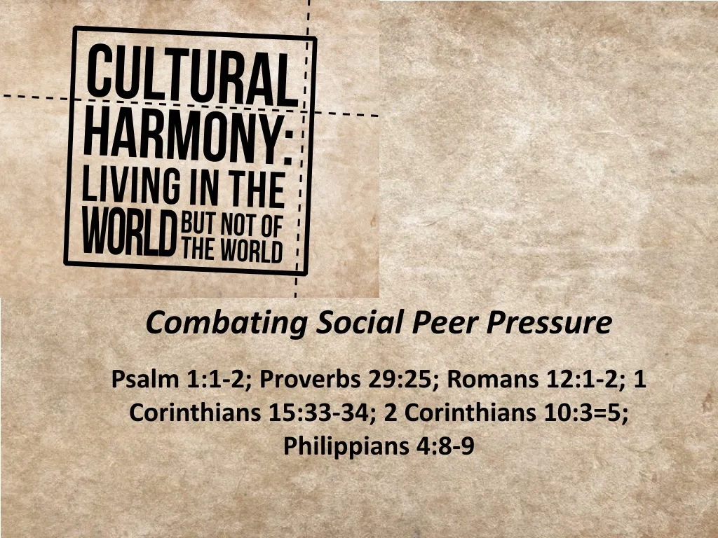 combating social peer pressure psalm