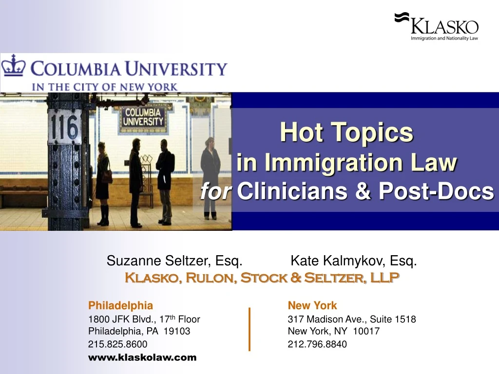 hot topics in immigration law for clinicians post docs