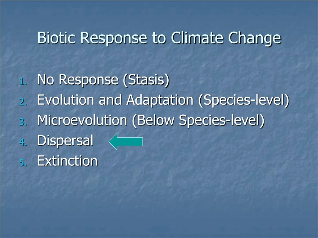 biotic response to climate change