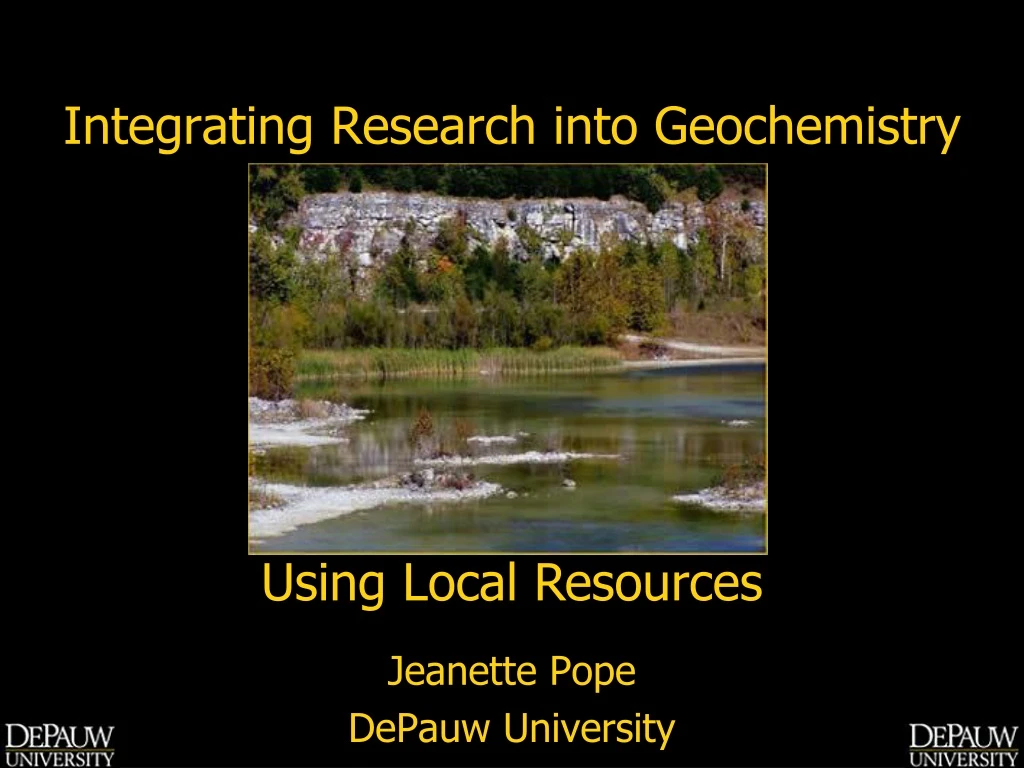 integrating research into geochemistry