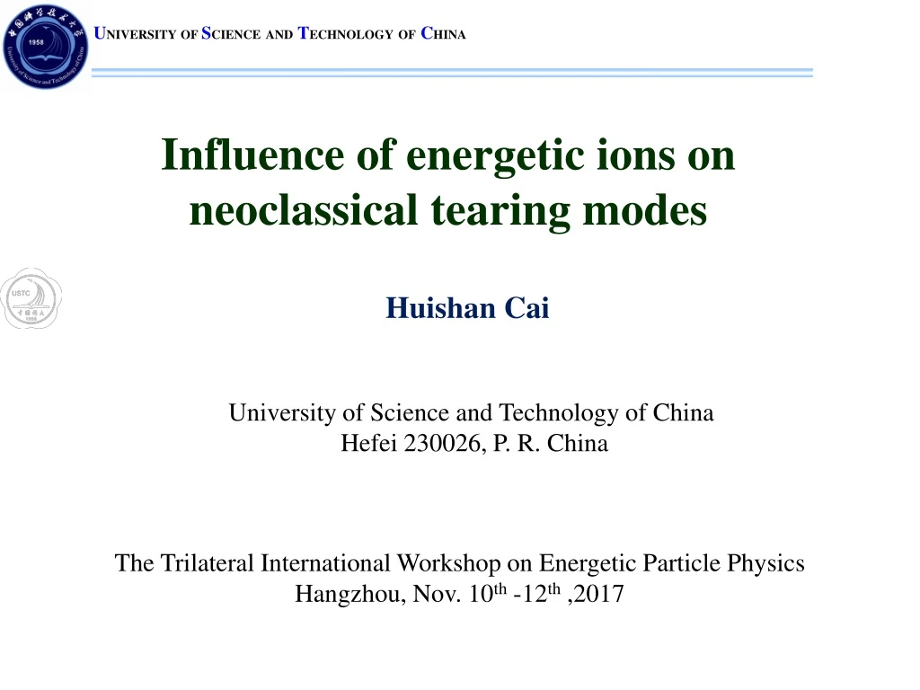 influence of energetic ions on neoclassical tearing modes