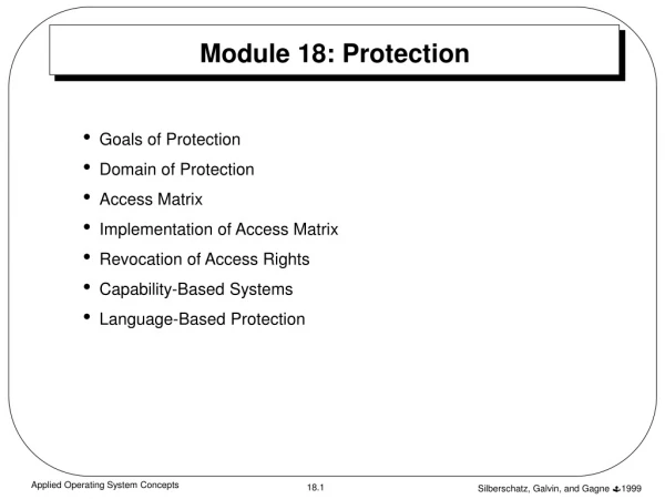 Module 18: Protection