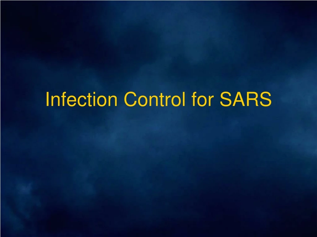 infection control for sars