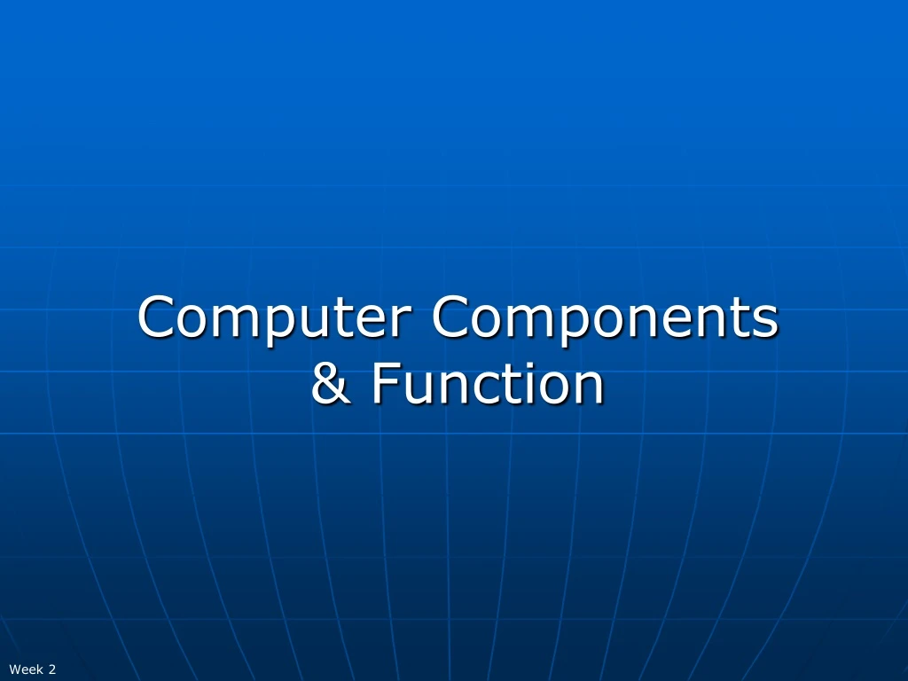 computer components function