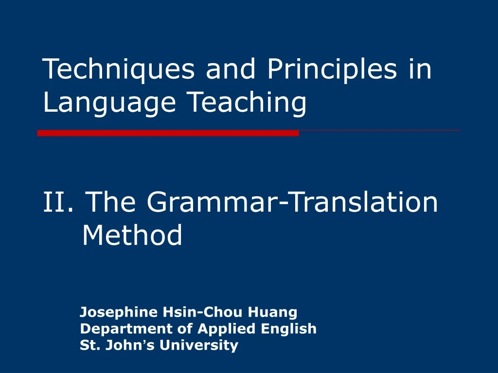 techniques and principles in language teaching