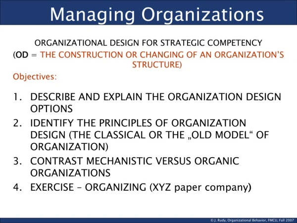 Managing Organizations