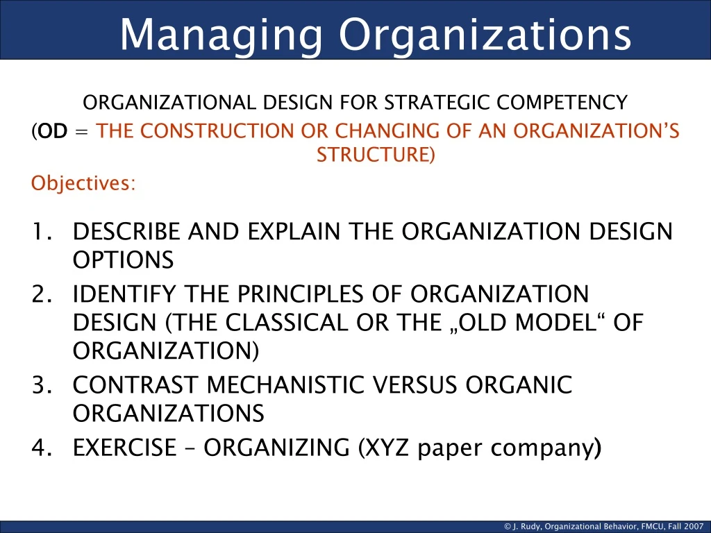 managing organizations