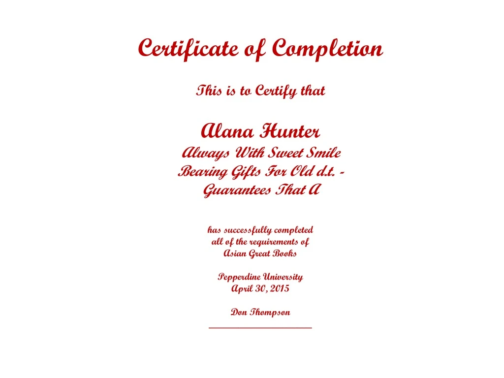 certificate of completion this is to certify that