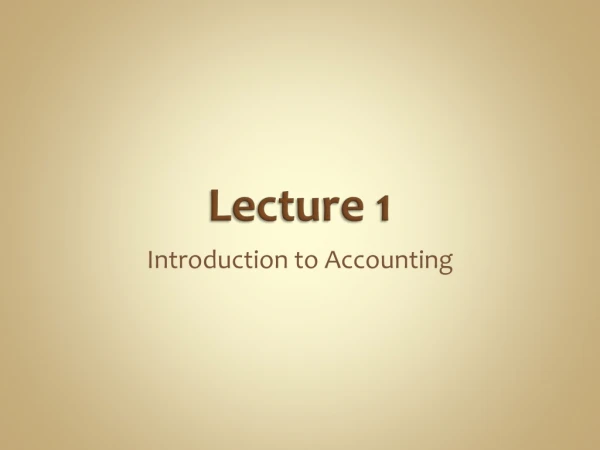 Lecture 1