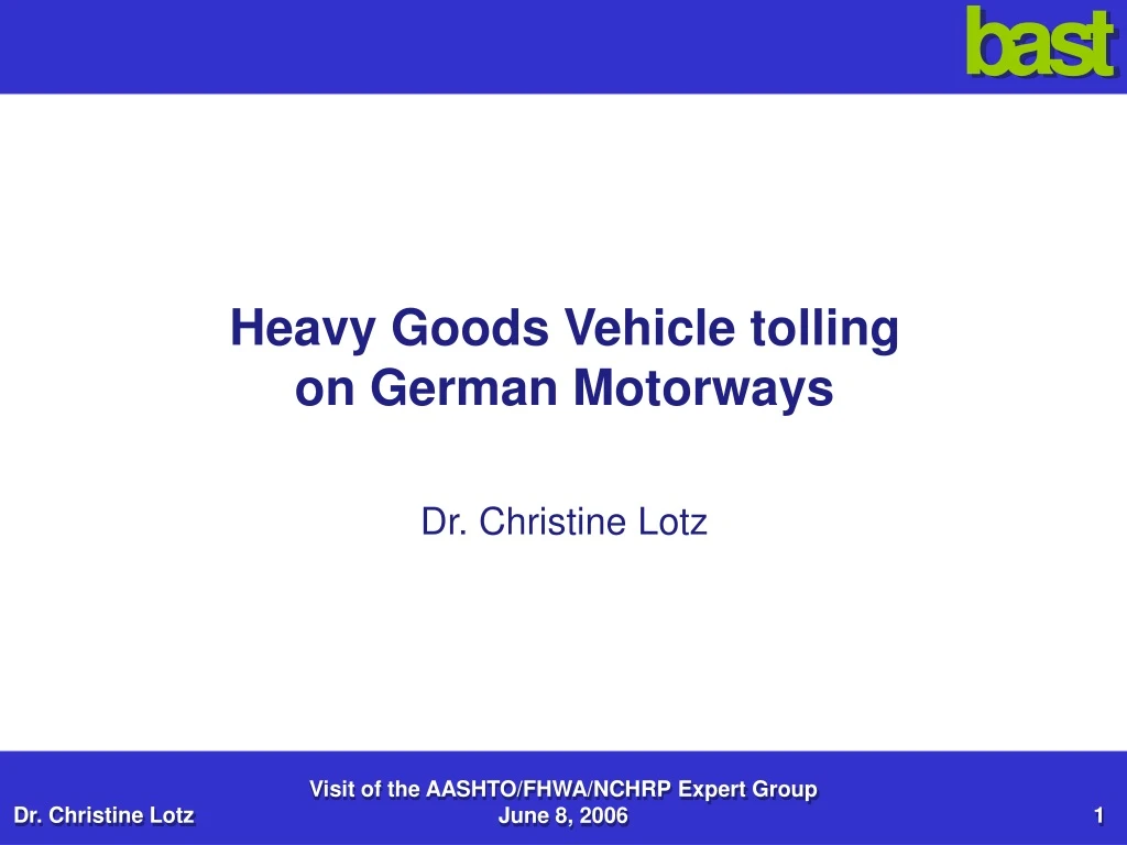 heavy goods vehicle tolling on german motorways