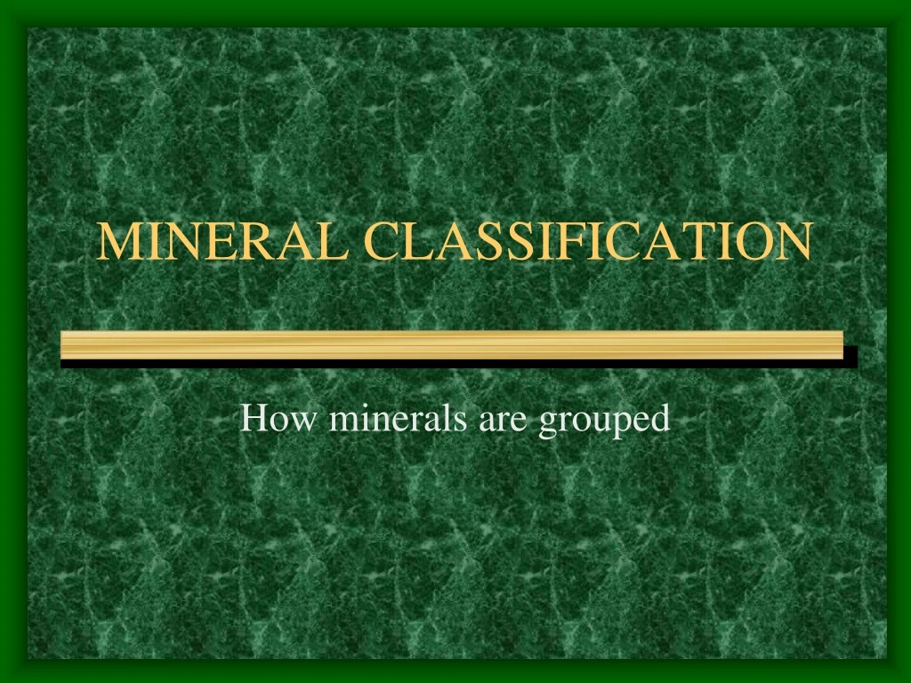 mineral classification