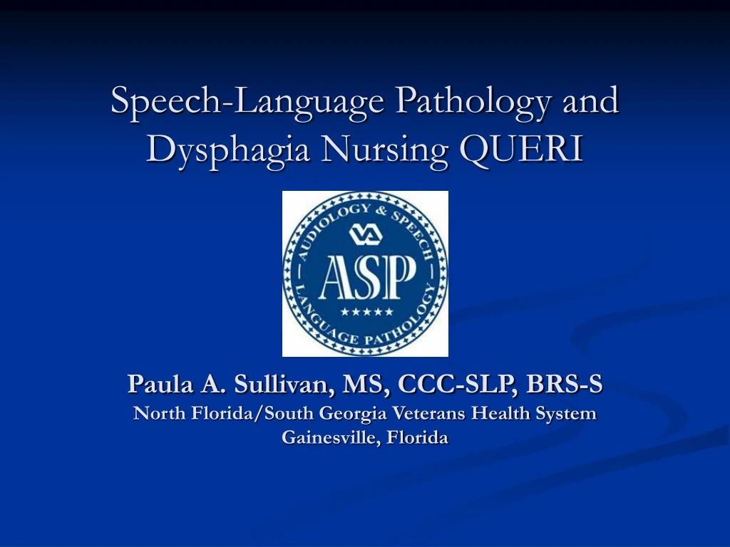 speech language pathology and dysphagia nursing