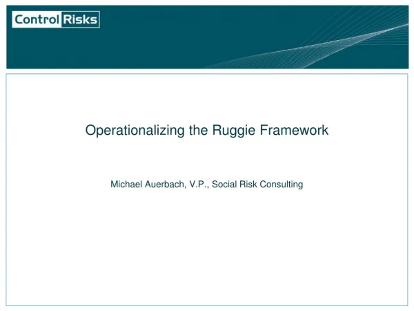 Operationalizing the Ruggie Framework