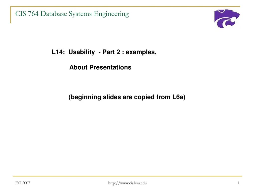 cis 764 database systems engineering