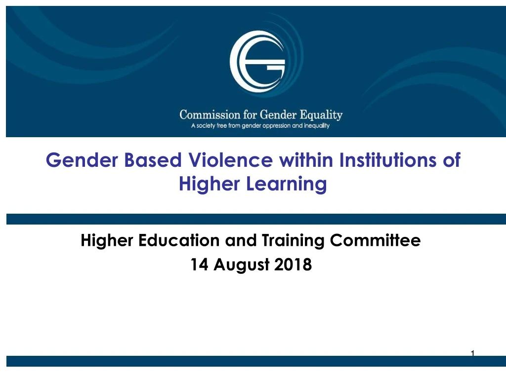 gender based violence within institutions of higher learning