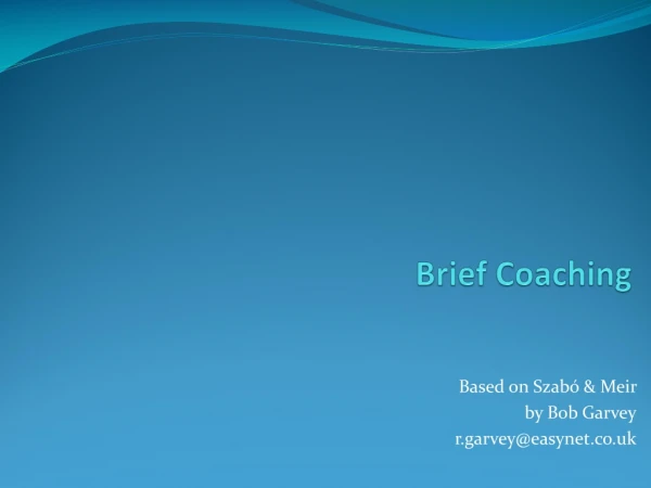 Brief Coaching