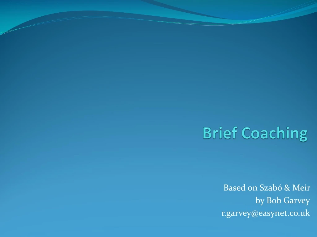 brief coaching