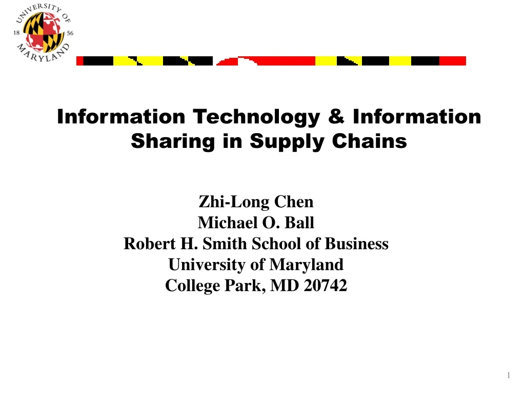 information technology information sharing in supply chains