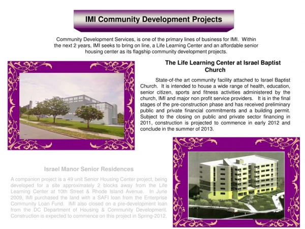 IMI Community Development Projects