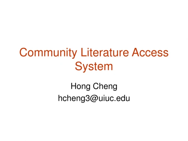 Community Literature Access System