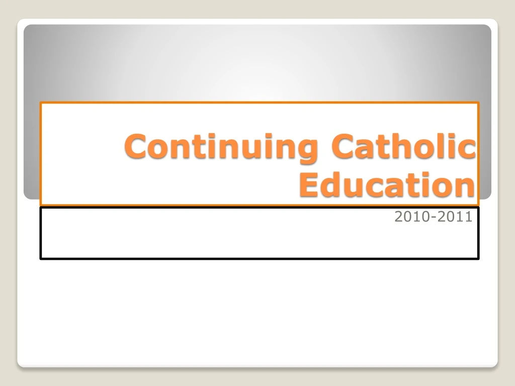continuing catholic education