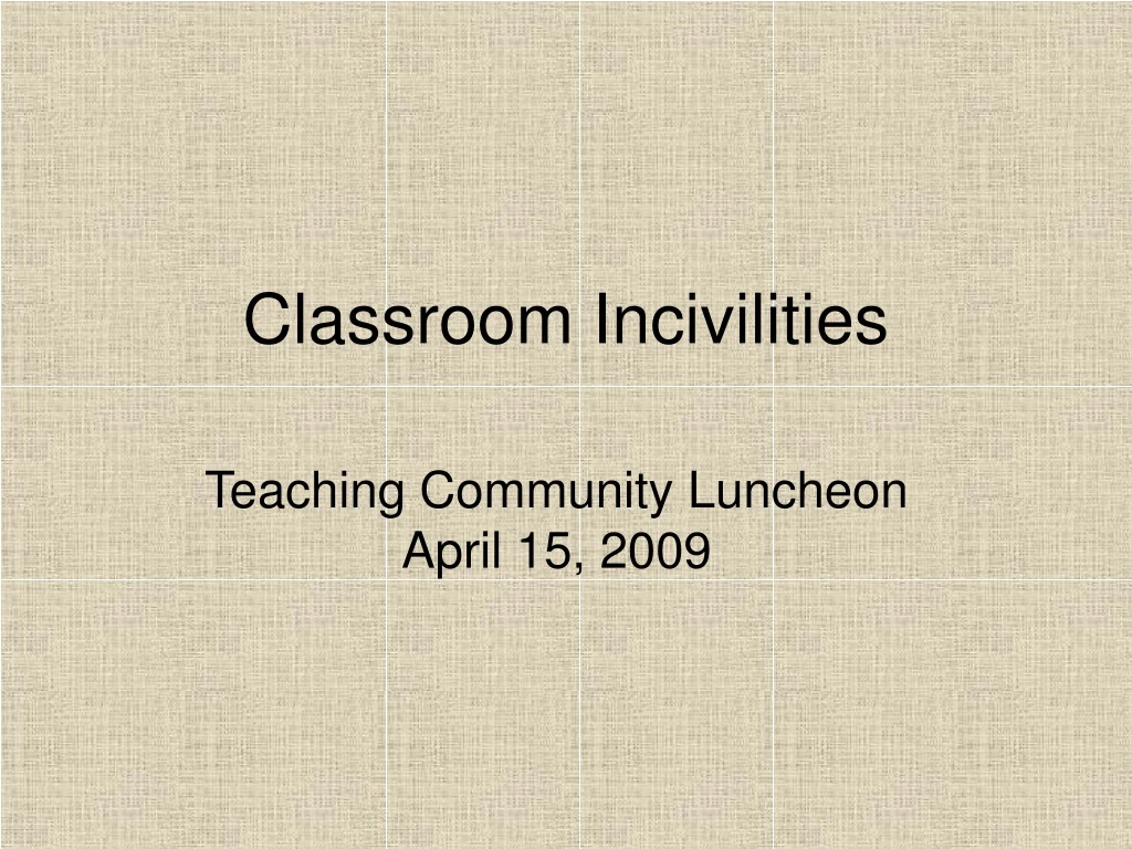 classroom incivilities