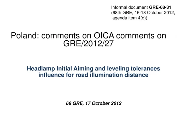Poland :  comments on OICA comments on GRE/2012/27