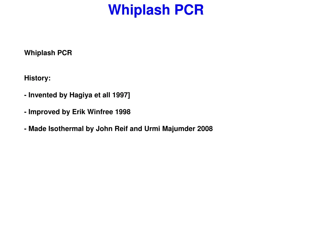 whiplash pcr