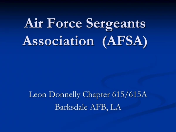 Air Force Sergeants Association  (AFSA)