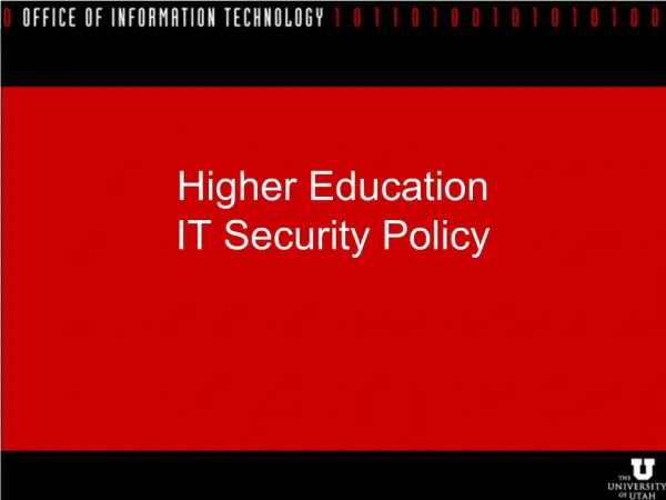 Higher Education IT Security Policy
