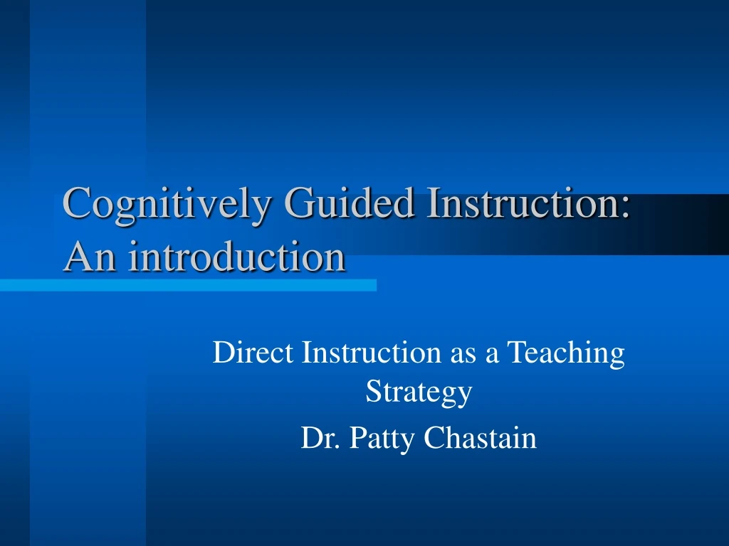 cognitively guided instruction an introduction