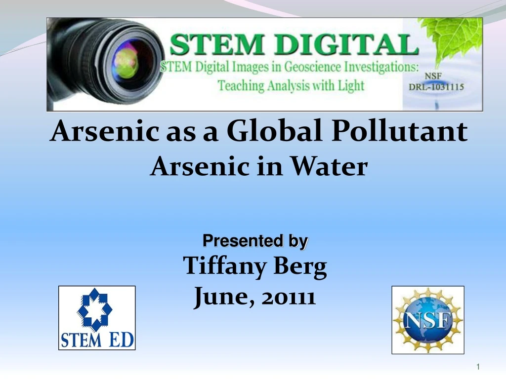 arsenic as a global pollutant arsenic in water