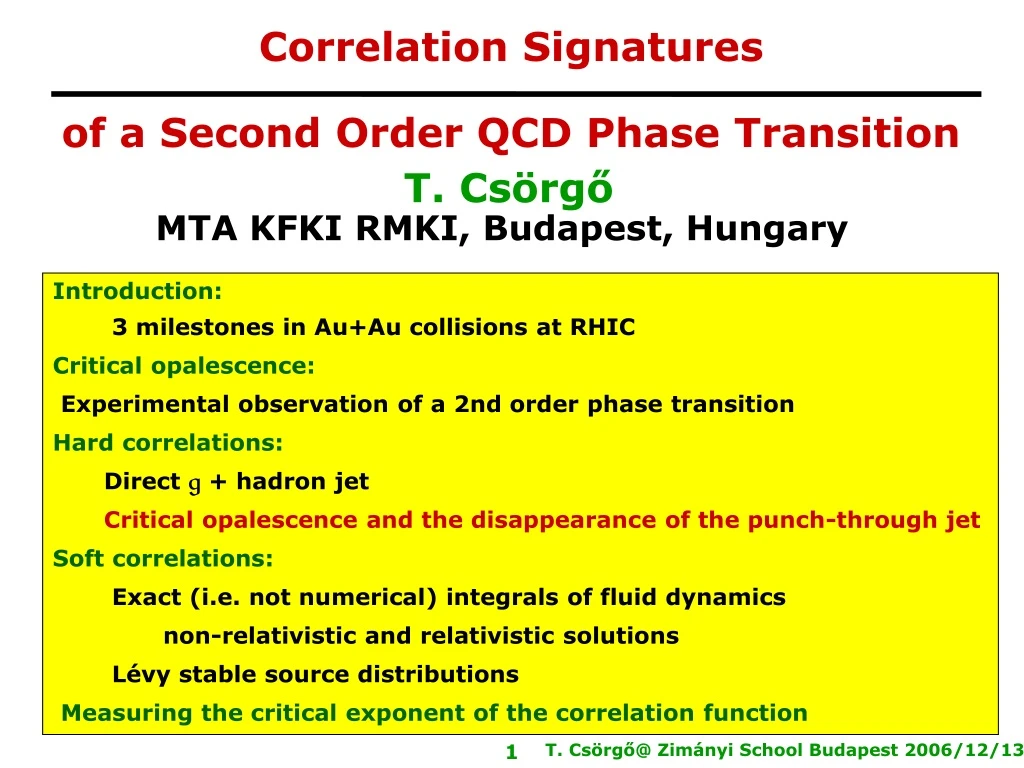 correlation signatures of a second order