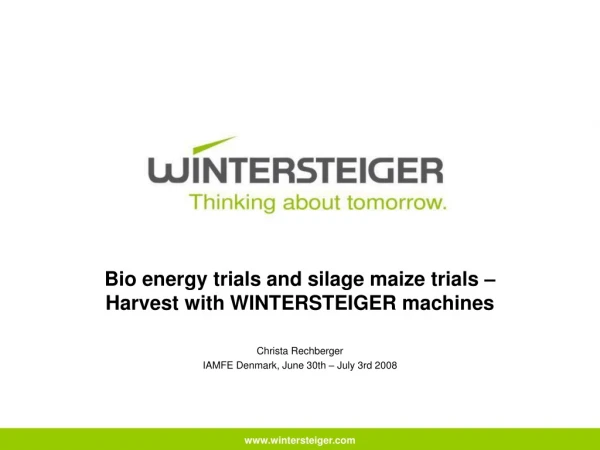 Bio energy trials and silage maize trials –  Harvest with WINTERSTEIGER machines